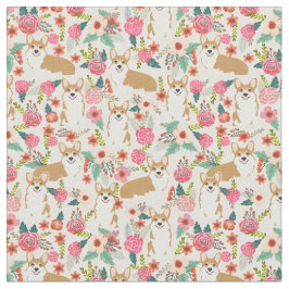 welsh corgi fabric print bloemontwerp stof