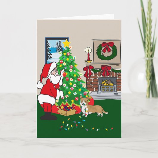 Welsh Corgi Feestdagen Kaart (Voorkant)