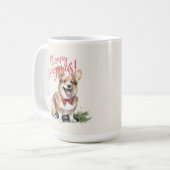 Welsh Corgi Funny Christmas Dog Coffee Mok (Voorkant links)