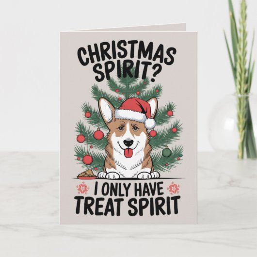 Welsh Corgi Funny Dog Christmas Kaart (Voorkant)