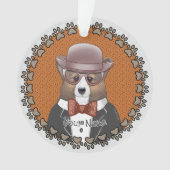 Welsh Corgi Glasses Ornament (voorkant)