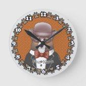 Welsh Corgi Glasses Ronde Klok (Voorkant)