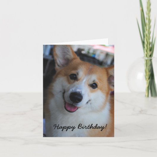 Welsh Corgi Happy Birthday Kaart (Voorkant)