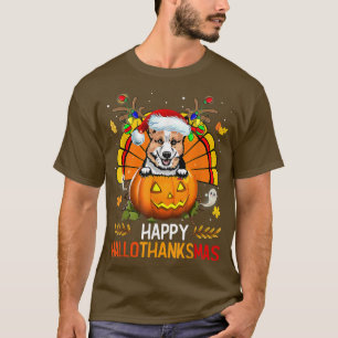 Welsh Corgi Happy Hanksmas Halloween Thanksg T-shirt