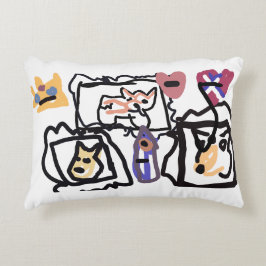 Welsh Corgi hearts  Accent Kussen