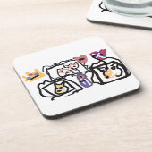 Welsh Corgi hearts  Bier Onderzetter (Linkerzijde)