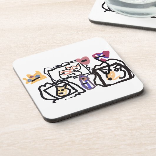 Welsh Corgi hearts  Bier Onderzetter (Linkerzijde)