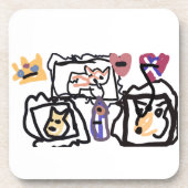 Welsh Corgi hearts  Bier Onderzetter (Voorkant)