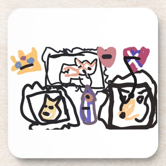 Welsh Corgi hearts  Bier Onderzetter (Voorkant)