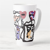 Welsh Corgi hearts  Latte Mok (Rechterhoek)