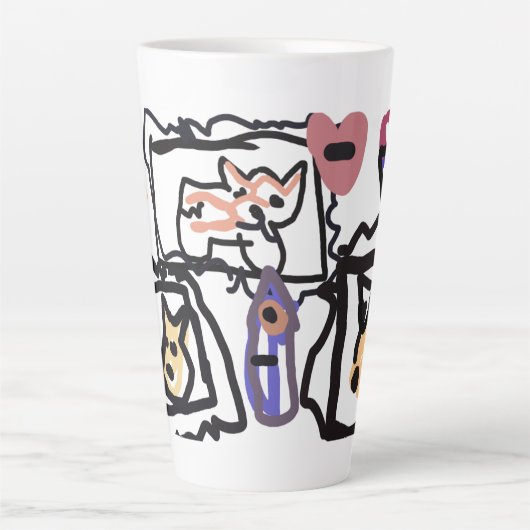 Welsh Corgi hearts Latte Mok (Voorkant)