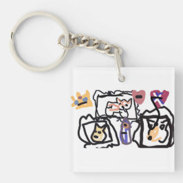 Welsh Corgi hearts  Sleutelhanger