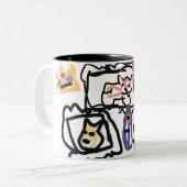 Welsh Corgi hearts  Tweekleurige Koffiemok (Voorkant links)