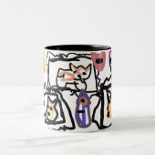 Welsh Corgi hearts  Tweekleurige Koffiemok (Center)