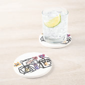 Welsh Corgi hearts  Zandsteen Onderzetter (Zijkant)