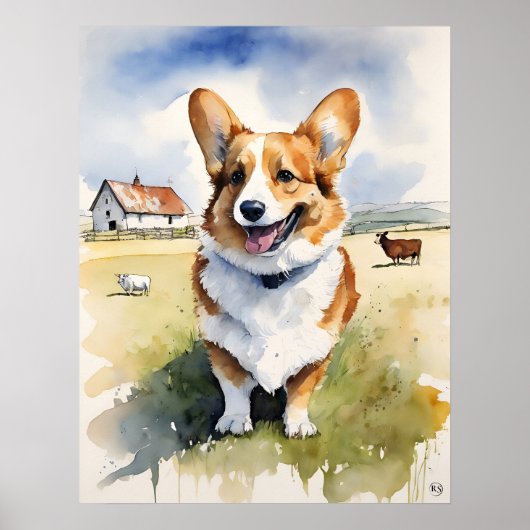 Welsh Corgi - Hond Art Print (Voorkant)