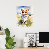 Welsh Corgi - Hond Art Print (Thuiskantoor)