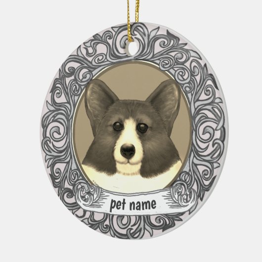 Welsh Corgi hond liefdevolle herinnering ornament (Links)