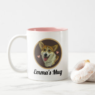 Welsh Corgi Hondenliefhebber Personalized Gift Tweekleurige Koffiemok