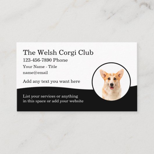 Welsh Corgi Hondenras Thema Visitekaartjes (Voorkant)
