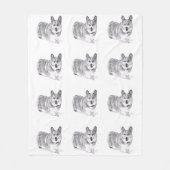Welsh Corgi in de sneeuw Fleece Deken (Voorkant)