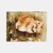 Welsh Corgi in Floral Lijst Fleece Blanket Deken (Voorkant (Horizontaal))