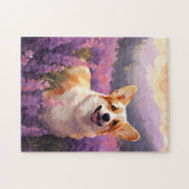 Welsh Corgi in Lavendelveld Legpuzzel (Horizontaal)