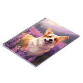 Welsh Corgi in Lavendelveld Notitieboek (Linkerzijde)