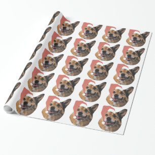 Welsh Corgi in Santa Hat Wrapping Paper Cadeaupapier