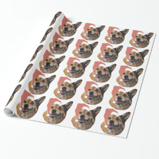 Welsh Corgi in Santa Hat Wrapping Paper Cadeaupapier