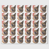 Welsh Corgi in Santa Hat Wrapping Paper Cadeaupapier (Vlak)