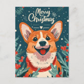 Welsh Corgi Kerstmis Briefkaart (Voorkant)