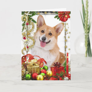 Welsh Corgi Kerstmis Feestdagen Kaart