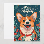 Welsh Corgi Kerstmis Feestdagenkaart (Voorkant / Achterkant)