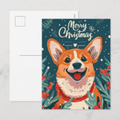 Welsh Corgi Kerstmis Feestdagenkaart (Voorkant / Achterkant)