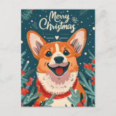 Welsh Corgi Kerstmis Feestdagenkaart (Voorkant)