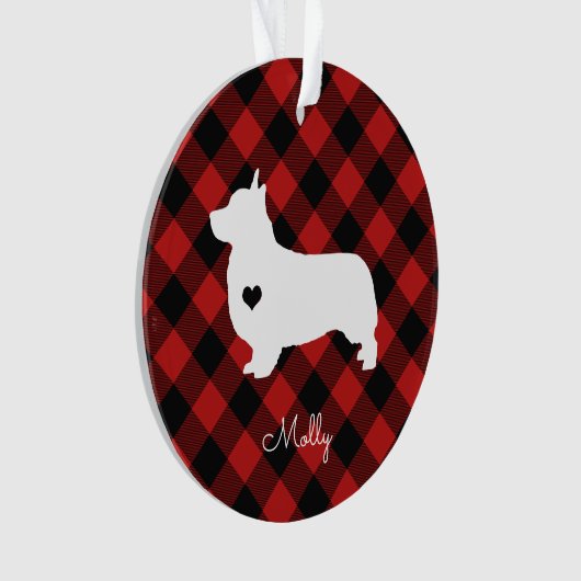 Welsh Corgi kerstspeldenhond Ornament (voorkant)