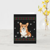 Welsh Corgi Kersttrui Xmas Huisdier Hond Kaart (Gele Bloem)