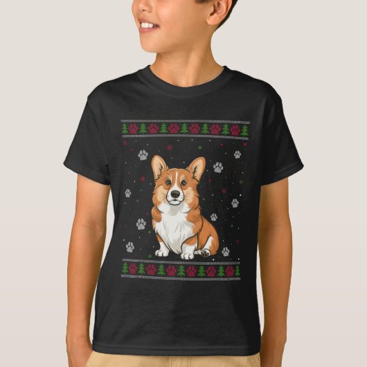 Welsh Corgi Kersttrui Xmas Huisdier Hond T-shirt (Voorkant)