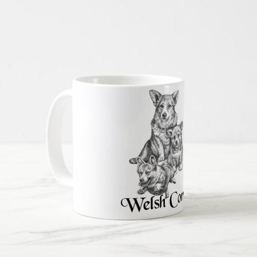 Welsh Corgi Koffiemok (Voorkant links)