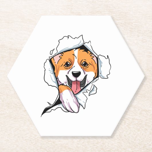 Welsh Corgi Kopie Kartonnen Onderzetters (Voorkant)