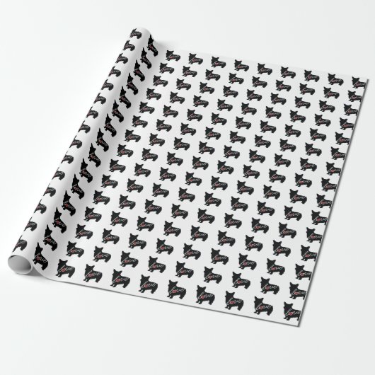 Welsh Corgi Love Cadeaupapier (Uitgerold)
