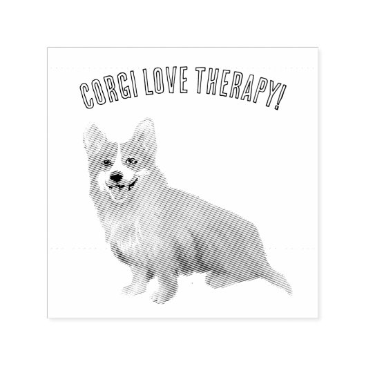 Welsh corgi love therapy zelfinktstempel  zelfinktende stempel (Design)