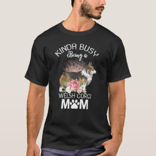Welsh Corgi mama Floral Dog Women T-shirt