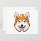 Welsh Corgi met Crown Briefkaart (Voorkant / Achterkant)