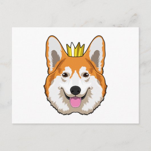 Welsh Corgi met Crown Briefkaart (Voorkant)