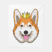 Welsh Corgi met Crown Fleece Deken (Voorkant)