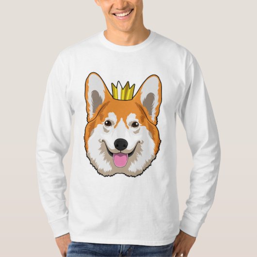 Welsh Corgi met Crown T-shirt (Voorkant)