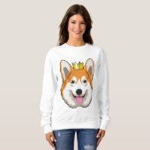 Welsh Corgi met Crown Trui (Voorkant volledig)