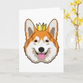 Welsh Corgi met Kroon Kaart (Gele Bloem)